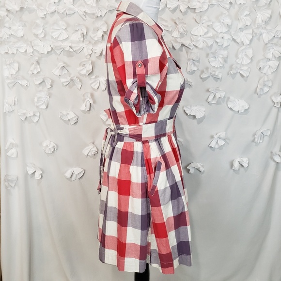 Prototype Plaid Snap Button Dress W/Pockets Sz L - Picture 3 of 7